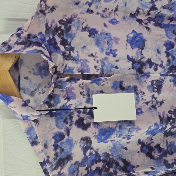 Isabel Marant Robe Fergie Silk Asymmetric Floral Dress Blue Size 40 - Picture 9 of 17